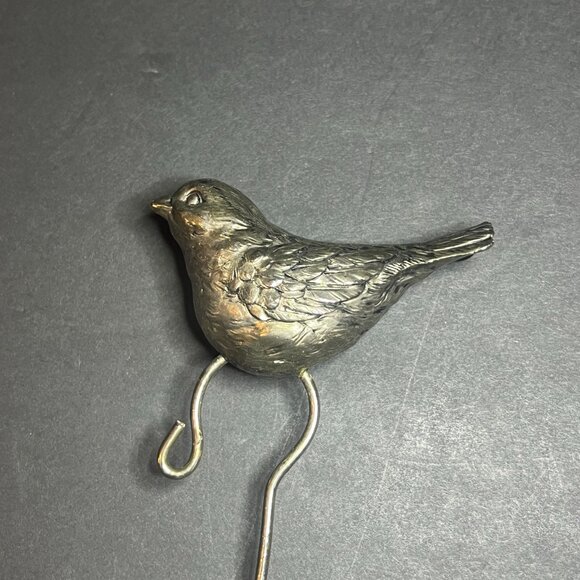 Vintage Unique Metal Bird & Dangling Pine Cone Hanging Christmas Ornament 8" - Picture 2 of 7